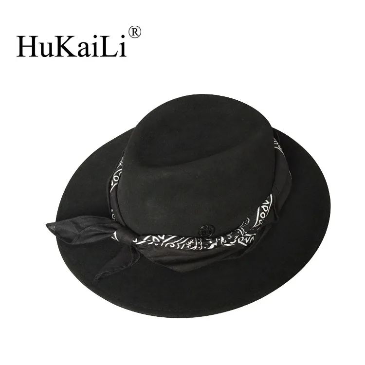 Весенняя и Летняя мода двойной m черно белая лента фетровые шляпы sunbonnet jazz hat thadee