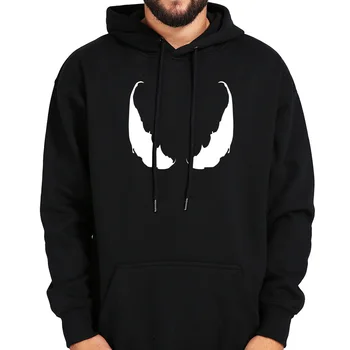 

Venom Movie Hooded Men Superhero Anime Hoodies Black Grey Long Sleeve Tops Plus Velvet Autumn Winter Clothes