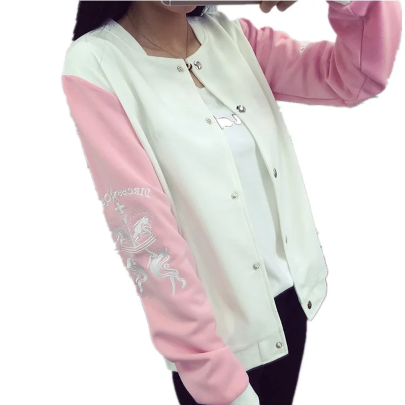 Japan Women's Pink Brand Jackets Women Autumn Full Sleeve Baseball