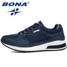 BONA/Новинка; Популярные стильные мужские кроссовки; замшевая сетчатая спортивная обувь; уличные кроссовки; удобная спортивная обувь для мужчин