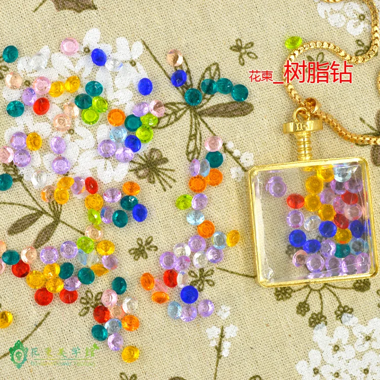 

Flower Invitation Resin Drill - Material Silver Base Diamond Decorative Acrylic Micro Landscape Decorative Resin Drill