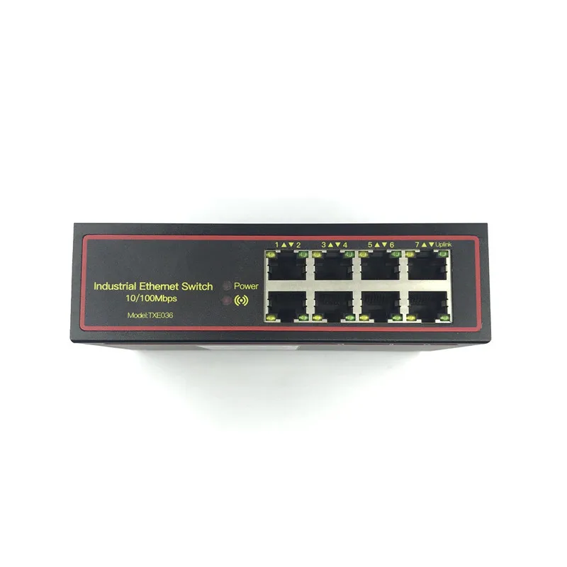 5 V-58 V 8 Порт 10/100M din-рейка неуправляемые промышленные Ethernet переключатели портов