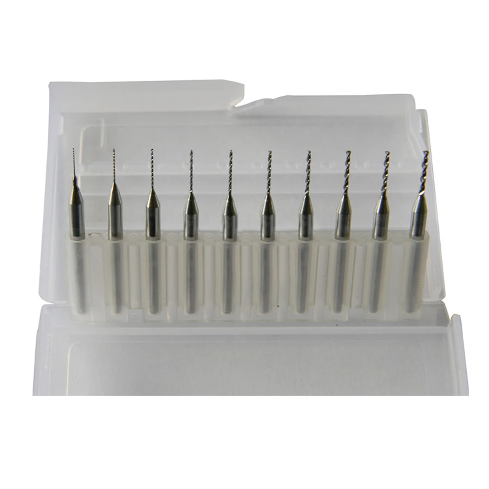 

10 Pieces PCB Micro Drill Bit Set CNC Mini Solid Carbide Drill Bit 0.3mm to 1.2mm Jewelry Work Tools High Quality CLH