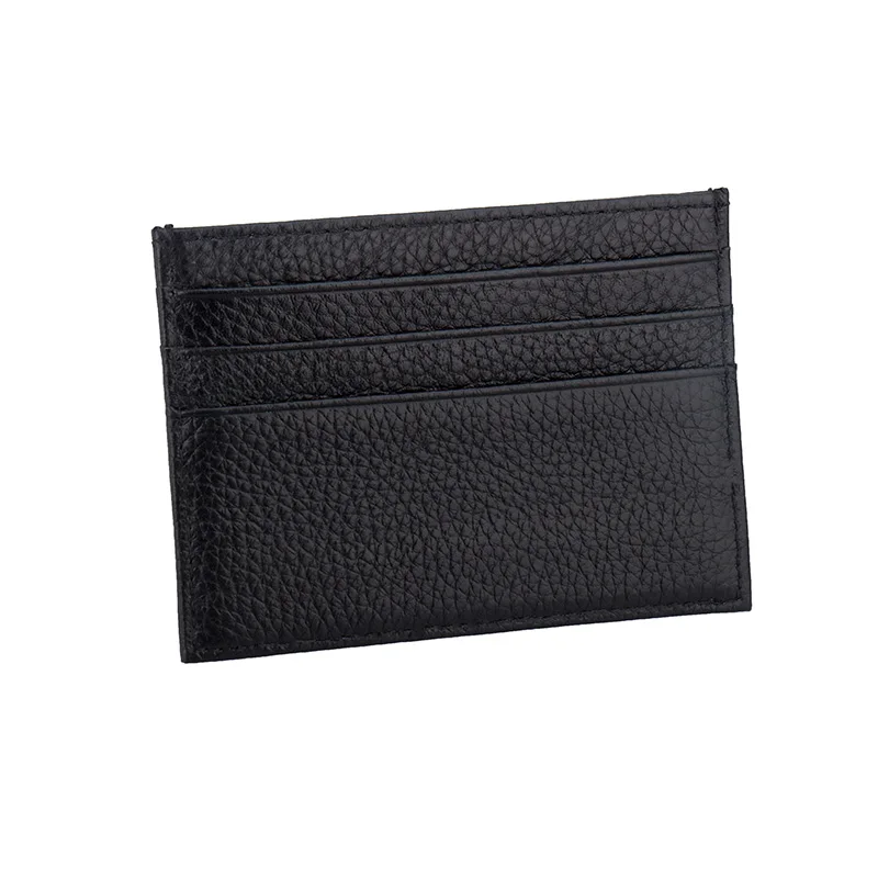 

100% Cow Genuine Leather ID Card Holder Litchy Grain Candy Color Travel Card Cover Multi Slot Slim Card Case Custom name logo