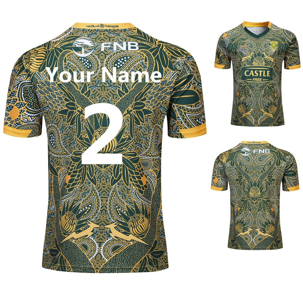 

Custom name and numbe 100th Anniversary Commemorative Edition 2019 South Africa Jersey shirt South African rugby jerseys