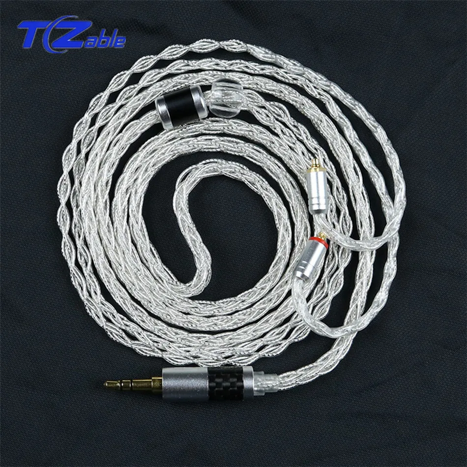 

HiFi DIY Replacement Earphones Upgrade Cable Balanced Cable Alloy with Pure Silver-Plated Wire 3.5mm For MMCX SE215 SE535 SE846