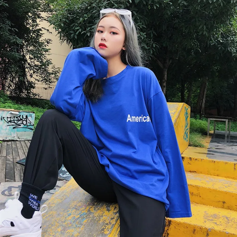 

YouGeMan Autumn New T Shirt Women Korean Style Ulzzang Harajuku Printed Kawaii T-shirt Female Girl Casual Long Sleeve Tshirt Top