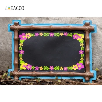 

Laeacco Bamboo Blackboard Flower Wall Portrait Photography Backdrops Customized Photographic Backgrounds Photocall Photo Studio