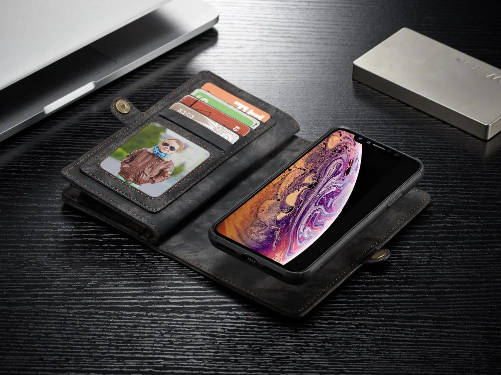 Luxury Wallet Zipper Flip Stand Case For iPhone 10 8 7 6s Plus XS MAX XR 8Plus 7Plus 6Plus Magnet Slim PU Leather Cover capinha