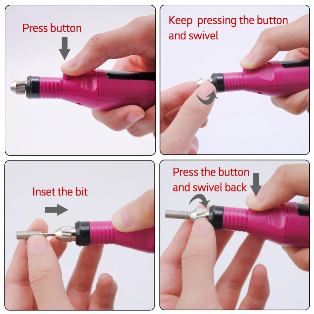 1 набор Профессиональная электрическая дрель для ногтей машинка для маникюра ручка для дизайна ногтей педикюрная пилка маникюрная пилка инструменты для искусства