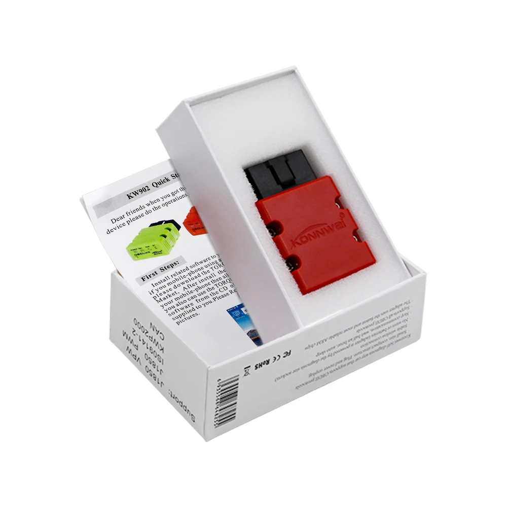 KONNWEI KW902 ELM327 V1.5 чип PIC18F25K80 Torque Scanmaster OBDII считыватель кодов Bluetooth мини OBD