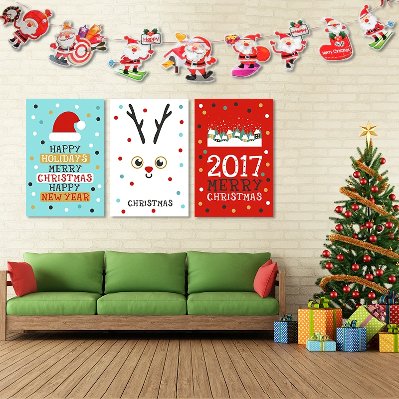 artgow 2017 merry christmas cute cartoon series modern wall art decorations printed painting on canvas for living room unframed in painting calligraphy - Merry Christmas Cute artgow 2017 merry christmas cute cartoon series modern wall art decorations printed painting on canvas for living room unframed in painting calligraphy - Merry Christmas Cute