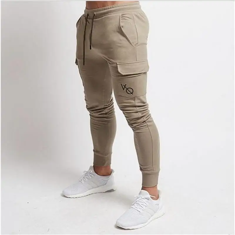 

Multi Pocket Gym Training Jogging Pants Mens Joggers Slim Fit Soccer Sweatpants Cotton Workout Running Tights Sport Trousers Men