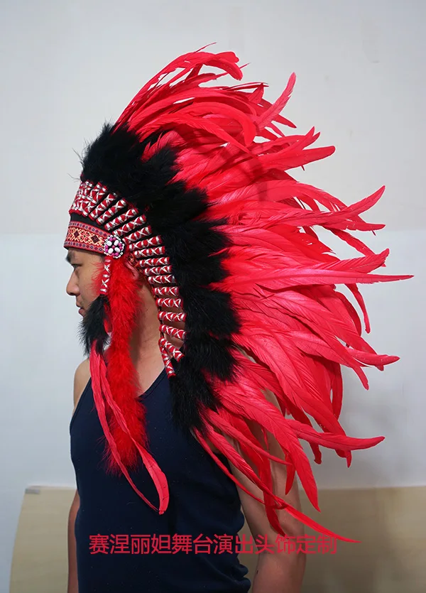 

Feather wall decoration custom-made Indian chief hat home bar villa upscale decoration comes custom-made