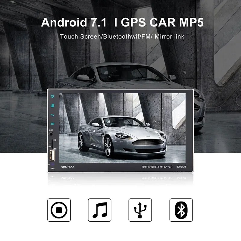 

Car Radio autoradio Android 7.1 Universal 7'' touch screen GPS Navigation 2 Din MP5 Player Bluetooth WiFi Mirror Link car audio