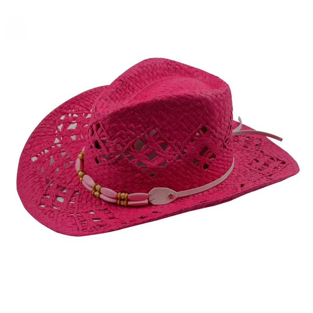 Women's Cowboy Hats Big Red Adult Straw Hats Summer Fashion Cowboy Hats