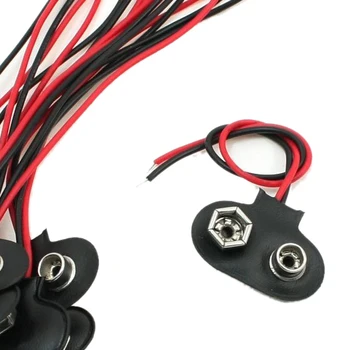 

AUTO 10x Black Red Short Cable Connection 9V Battery Clips Connector