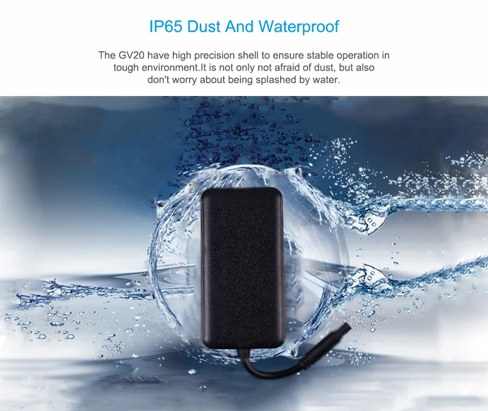 mini gps tracker GPS +AGPS + LBS tracker GV20 ACC detects power failure instant alerts with box gps locator