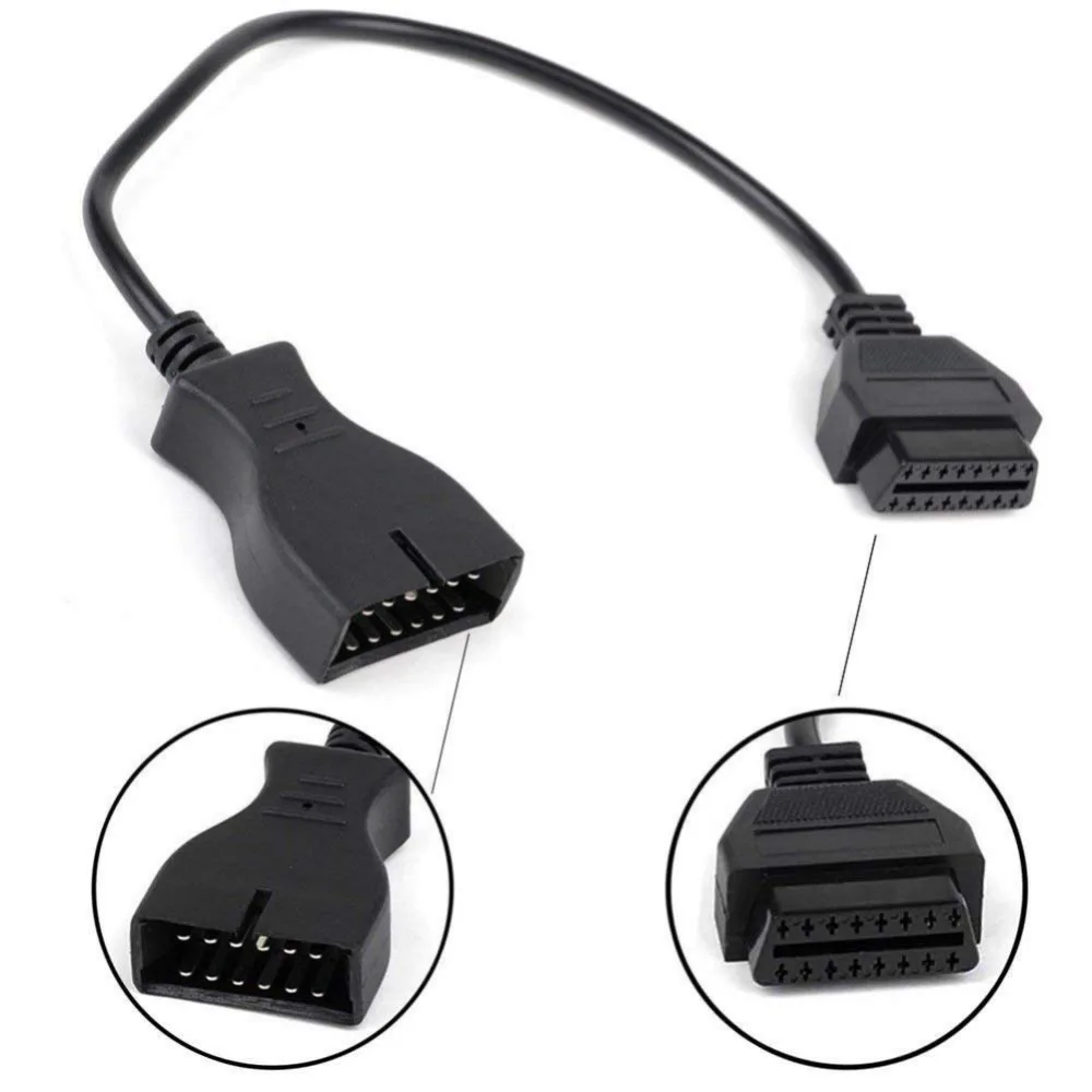 ##BUY New OBDII OBD 2 Connector Adapter for 12 Pin to 16 Pin Auto Diagnostic Cable For Vehicles auto scanner adapter