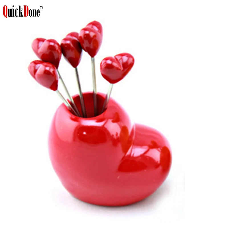 

QuickDone Creative Cute fruit Shape Fruit Fork Stainless Steel Fruit Fork Multiple design Safe Healthy Kitchen Toothpick AKC5121