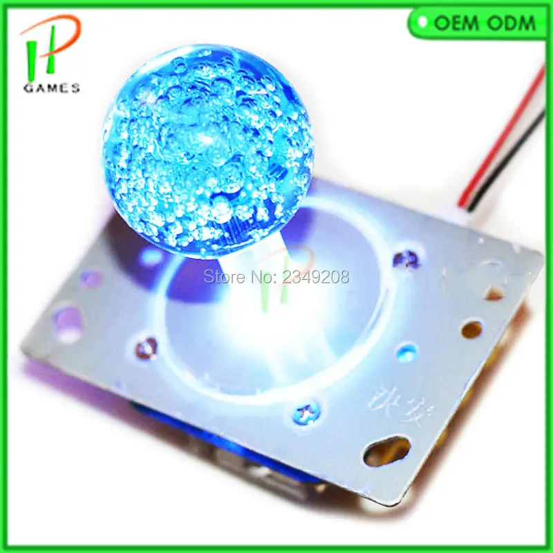 

Arcade LED Joystick with Crystal Babble ball top 7colors Illuminated LED Joystick with 8 way 4 way restrictor for fish joystick