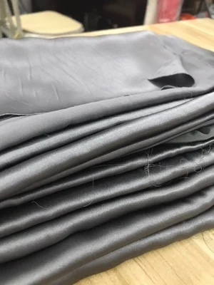 

100% silk fabric Charmeuse silk satin dress,width:114cm,thickness:17mm,length:300cm,color:GRAY,#TONG400