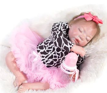 

NPKCOLLECTION 48cm Soft Silicone Reborn Baby Doll Toy Lifelike For Girl Soft Cloth Body 19" Newborn Girls Doll Birthday Gifts