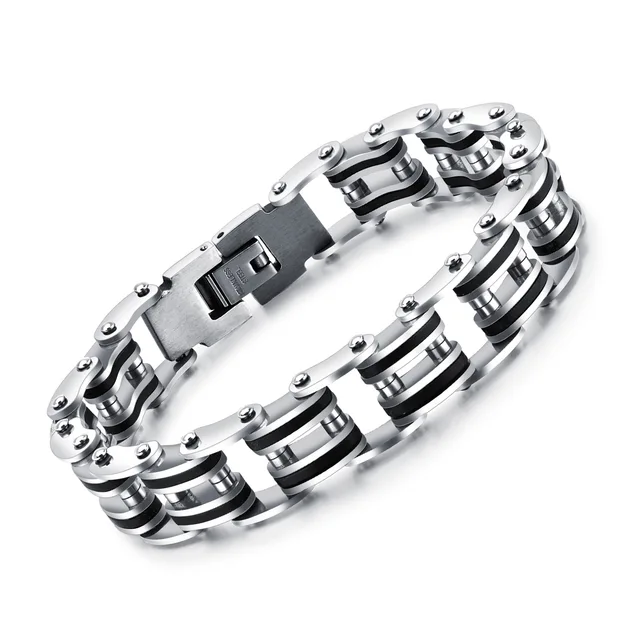 Personality Stainless Steel Men S Punk Bracelet Silicone Personality Stainless Steel Men S Punk Bracelet Silicone Chain Link Mens 2017