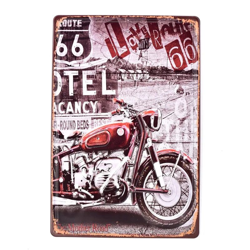 3D Route 66 Motor Style Tin Sign Art Painting Bar Pub Club Cafe Shop Home Wall Decor Retro Metal Poster