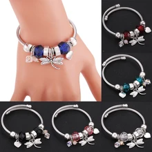 Стрекоза любовь трендовый эластичный металлический бисерный браслет ювелирные изделия 6 цветов Серебряный браслет-цепочка змея бисерный браслет подходящие ювелирные изделия