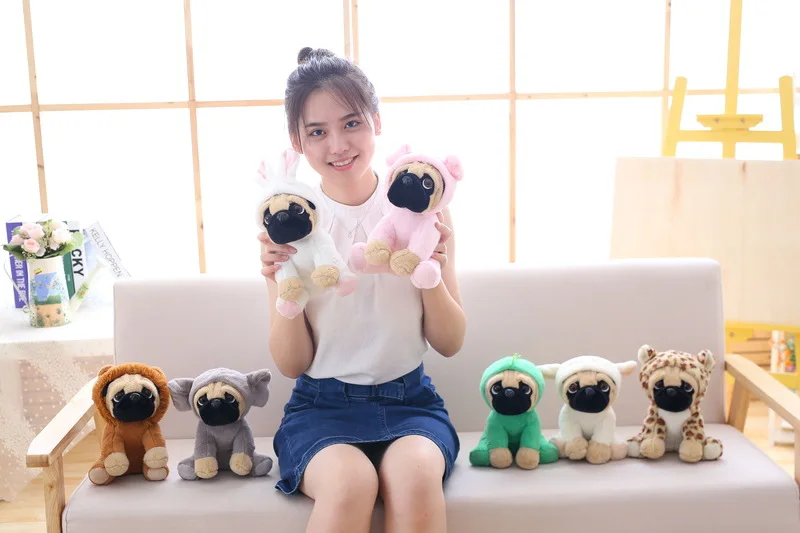 

20CM Stuffed Simulation Dogs Plush Sharpei Pug Lovely Puppy Pet Toy Plush Animal Toy Children Kids Birthday Christmas Gifts
