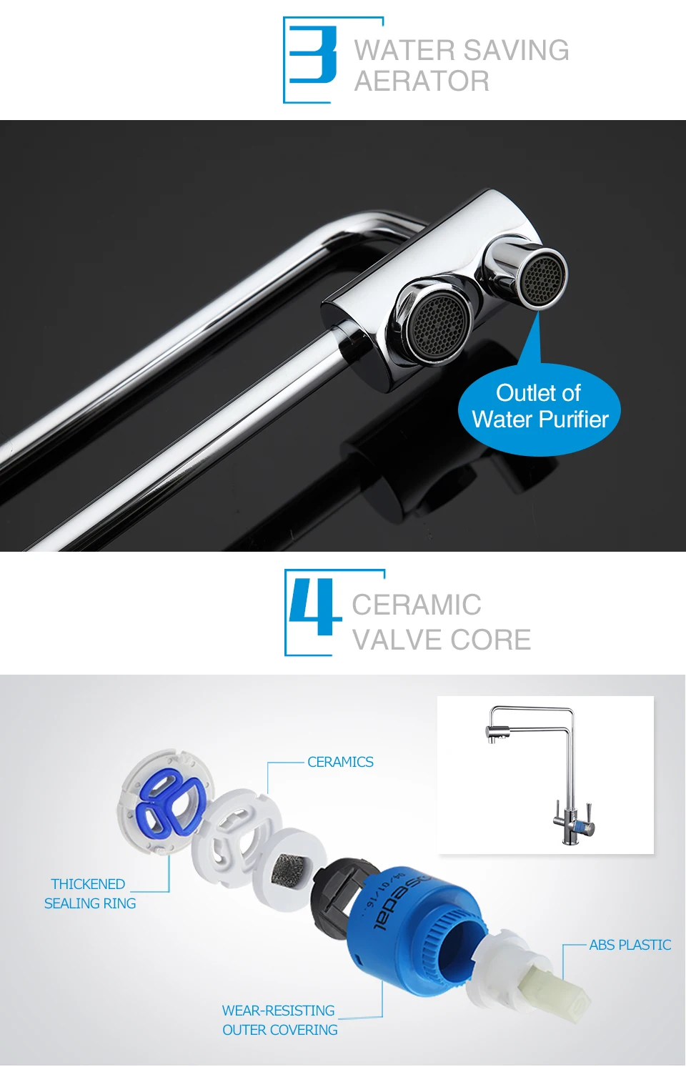 misturador da cozinha água potável saver filtro torneiras G4398-5 4398-6