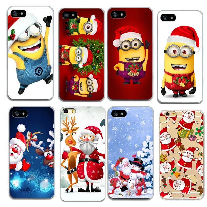 

Phone Case For iPhone 5 5S SE 6 6S 7 Plus 8 Plus X Cute Cartoon Christmas TPU Soft Cases Santa Claus Snowman Pattern Cover Shell