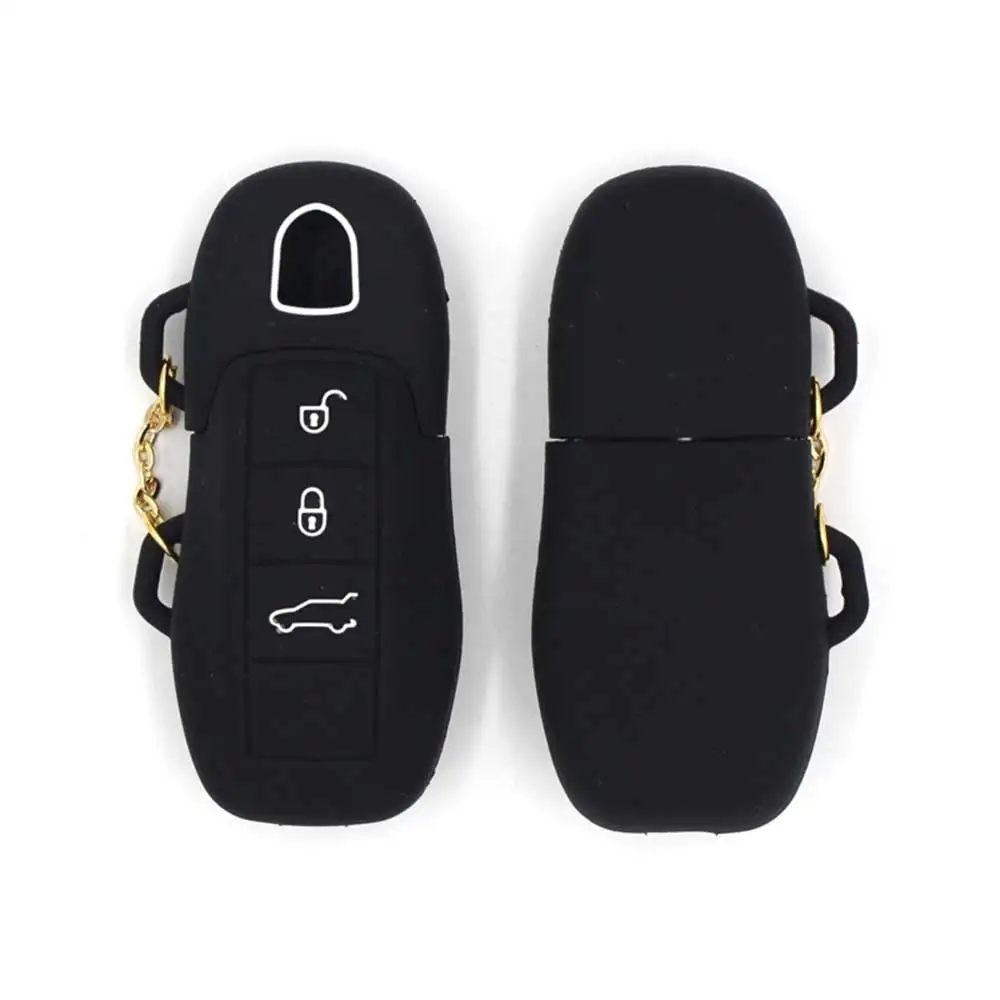 

For Porsche Macan Panamera Cayenne 3 Buttons Silicone Remote Car Key Case Shell Cover Bag Holder Car Styling