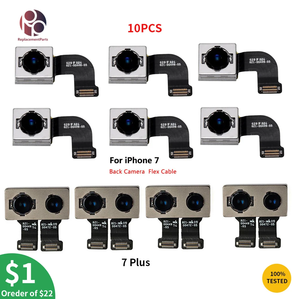 

OEM 10PCS Back Rear Camera For iPhone 7 7G 7 Plus Big Camera Module Flex Cable Ribbon Replacement Repair Parts Tested Free DHL