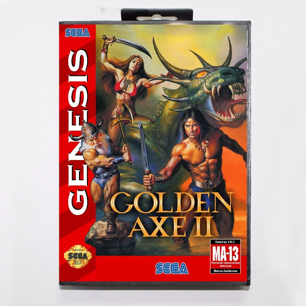 Golden Axe II 16 бит MD карточная игра с коробку для sega игры sega Mega Drive для Genesis