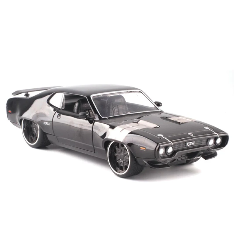 

22CM 1:24 Scale Metal Alloy 1972 DOM'S PLYMOUTH GTX Fast Racing Car Model Diecast Vehicles Toy F Children Kid Collect Decoration