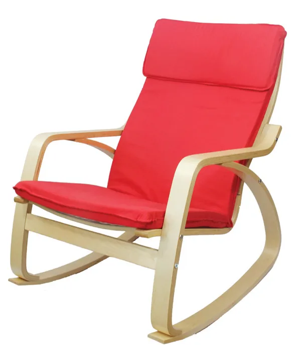 Удобные расслабляющие кресла-качалки планеры шезлонг хлопок тканевая Подушка сиденье мебель для гостиной современный взрослый кресло-качалка дерево - Цвет: Red Color