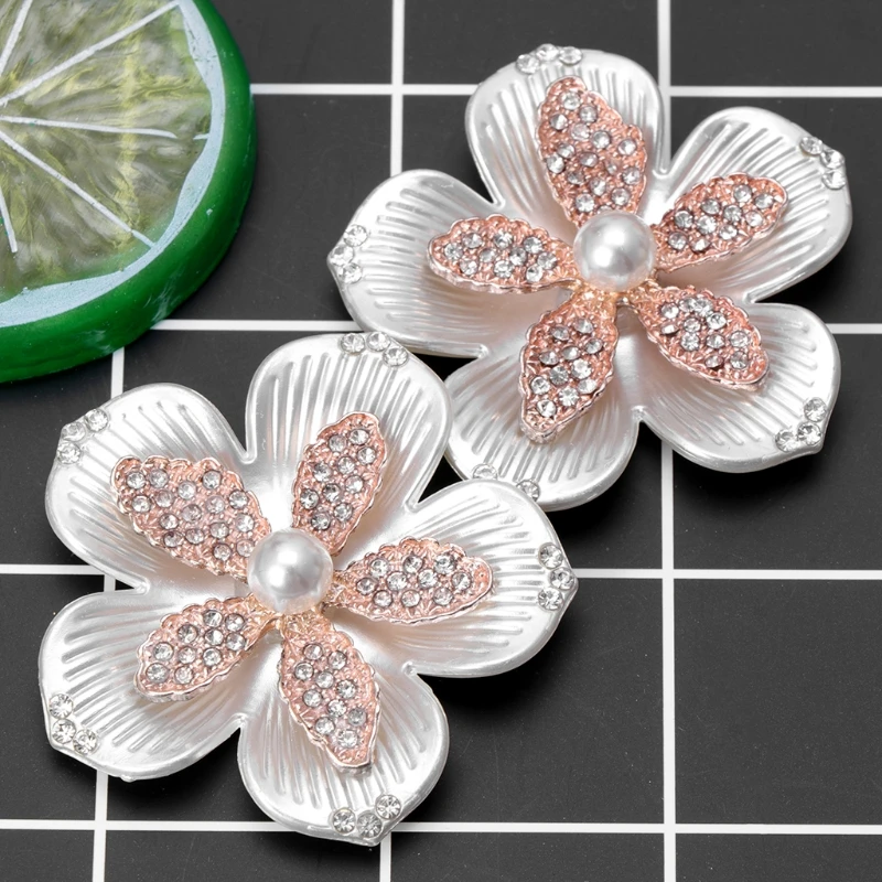 

2pcs Shoe Decoration Clothes DIY Pearl Flower Ornaments Charms Removable Floral