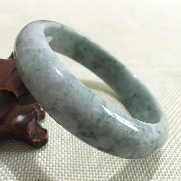 

62mm Certified Grade "A" Natural Green Jadeite Jade Gems Bracelet Bangle 043419