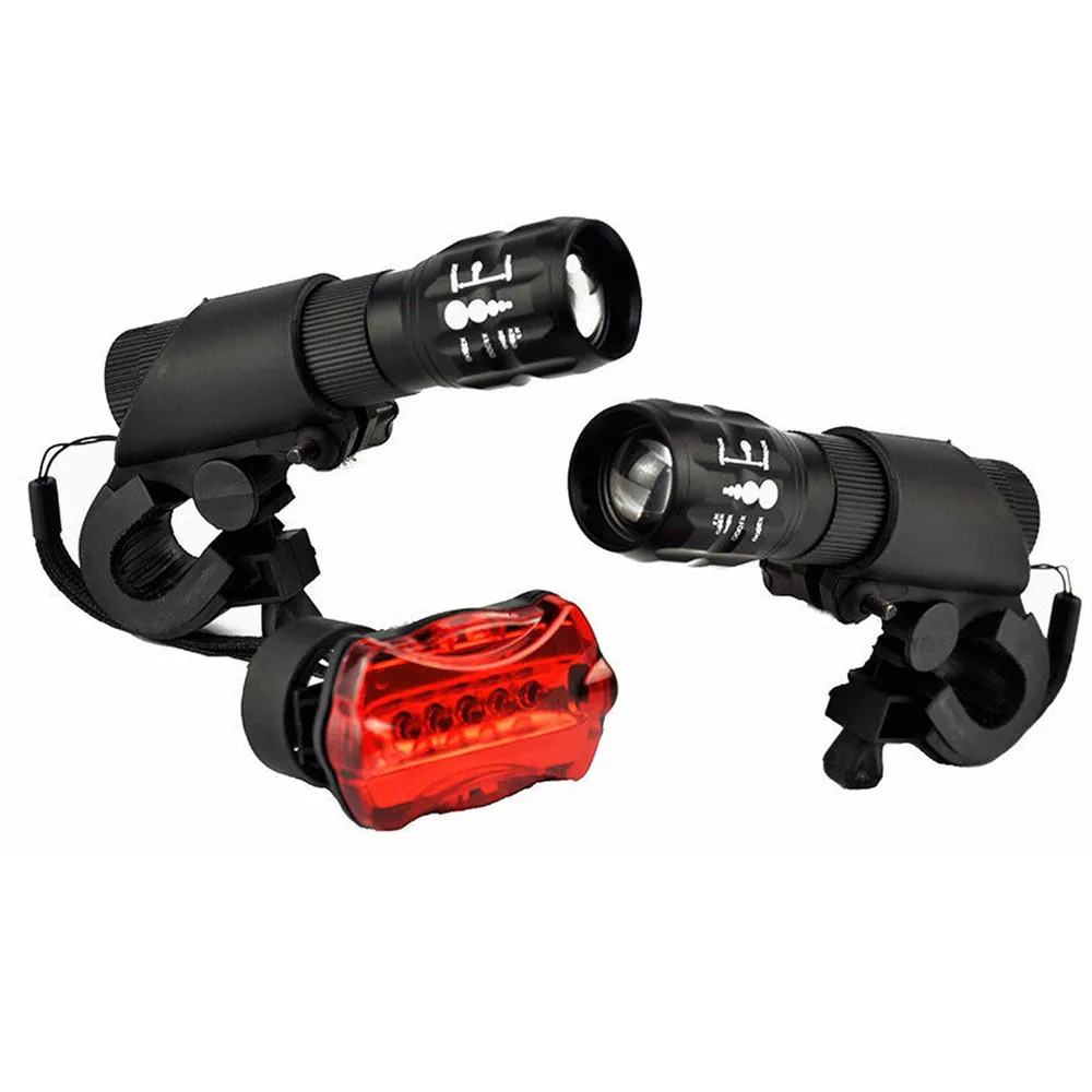 2 x LED Q5 Mountain Bike Bicycle Zoomable Front & Rear Lights LED Bike Front Light&Light Bike Holder 5LED Rear Light set A30 2 x LED Q5 Mountain Bike Bicycle Zoomable Front & Rear Lights LED Bike Front Light&Light Bike Holder 5LED Rear Light set A30