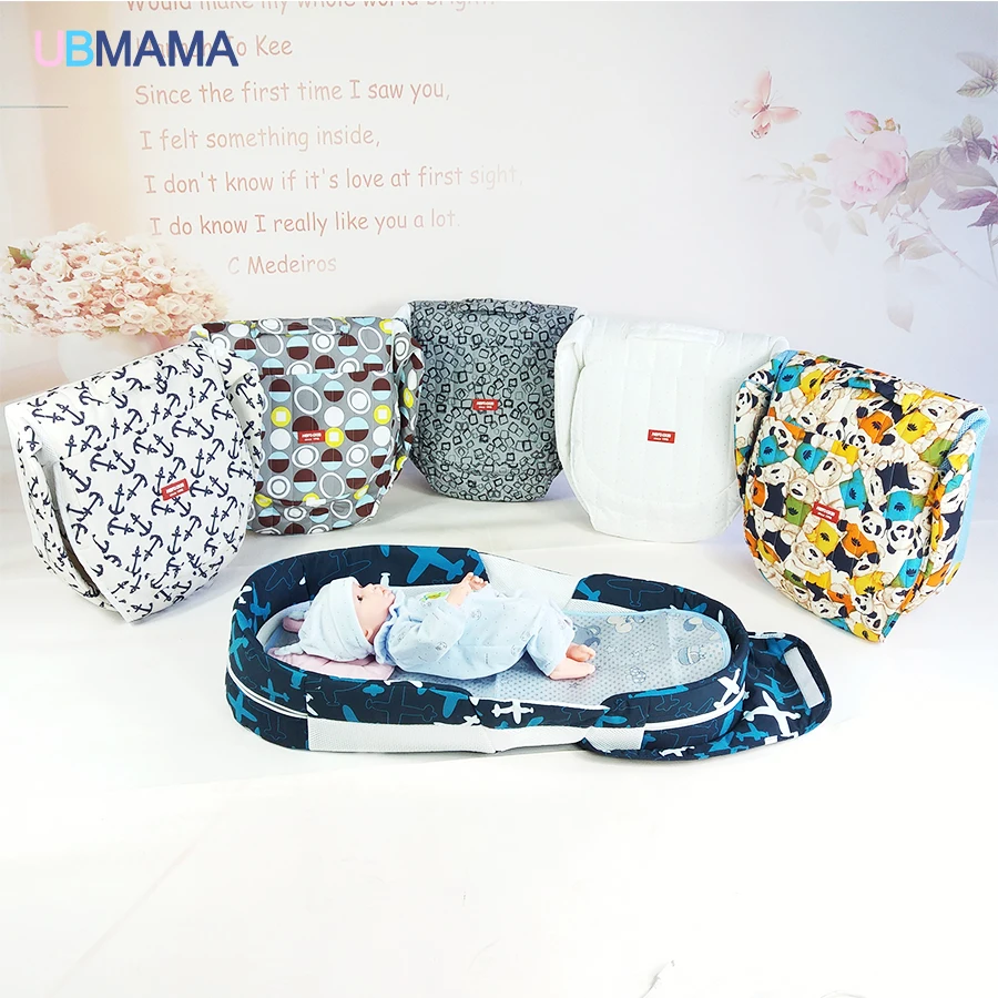 Детская кроватка для новорожденных 0-12 месяцев, переносная кровать в кровати, складная детская люлька, безопасная детская Съемная кроватка, складная кровать, бампер, красный, синий