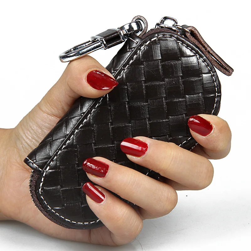 Klsyanyo Genuine Leather Women Key Wallet Automobie Key Bag Zipper Keychain Women Housekeeper ...