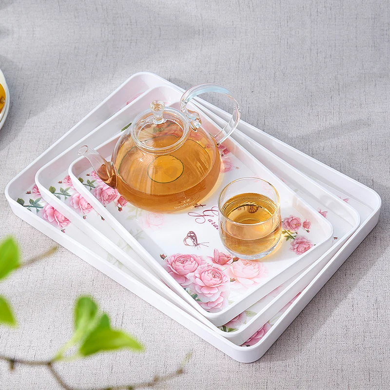 39cm,35cm,30cm round dish plate Square Trays for Party/Hotel/Home Dinner Plate Dish  for Snacks Fruit Milk 6