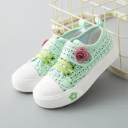 Детские парусиновые кроссовки для девочек; Новое поступление; детская обувь с цветочным рисунком; Повседневная швейная спортивная обувь