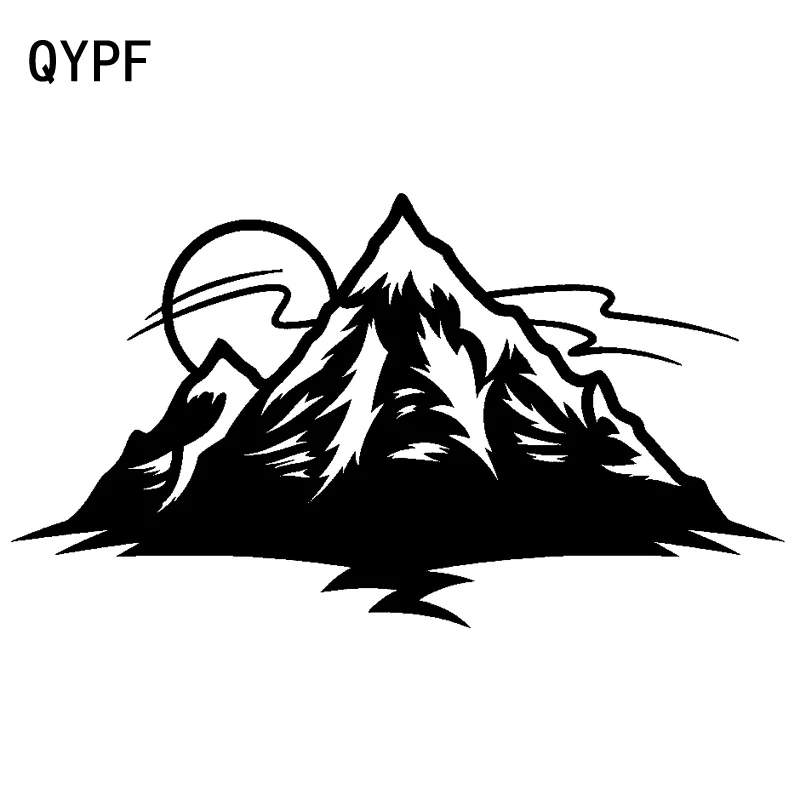 QYPF 19 7 см * 11 2 солнце поднимается вверх по гору деликатная виниловая наклейка для