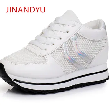 

2018 Casual Shoes Woman Summer Increasing 6CM Wedge Sneakers Woman Platform Wedge Shoes for Women Casual Hollow Breathable Shoes