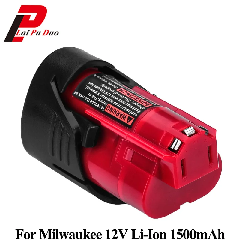 12 В 1500 мАч M12 литий-ионный аккумулятор для электроинструментов Milwaukee 48-11-2401 48-11-2402