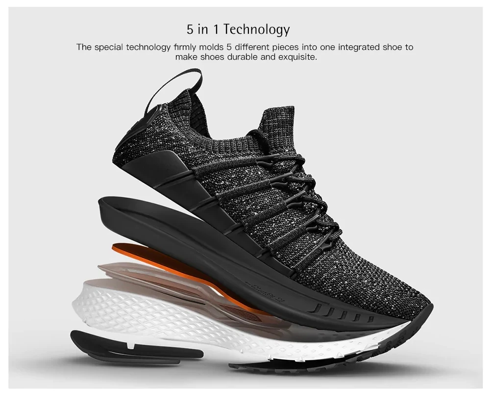 Xiaomi Mijia Sneaker 2 спортивные кроссовки дышащая система блокировки рыбьей кости эластичный вязаный вамп без samrt чип снаружи