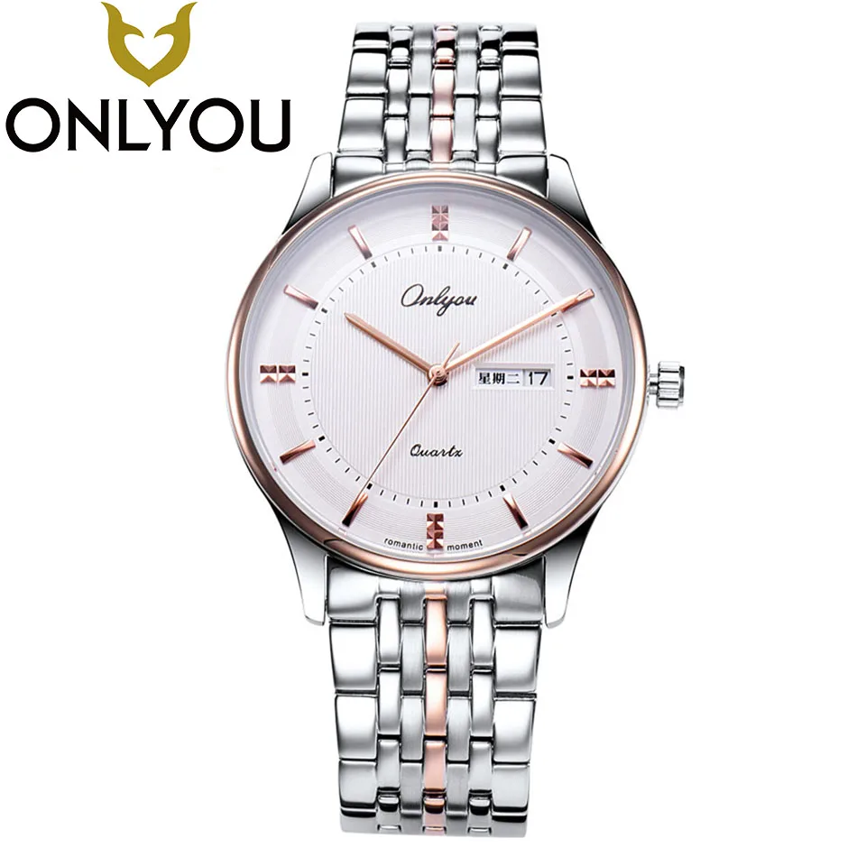 

ONLYOU Women's Bracelet Fashion Steel Wrist Watches Men Luxury Brand Geneva Quartz Clock Ladies Lovers Wristwatch Wholesale